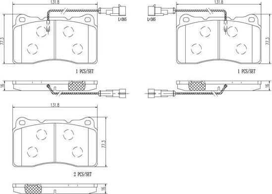 Brembo P23098N - Kit de plaquettes de frein, frein à disque cwaw.fr