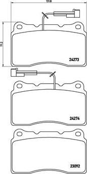 Brembo P 23 098 - Kit de plaquettes de frein, frein à disque cwaw.fr