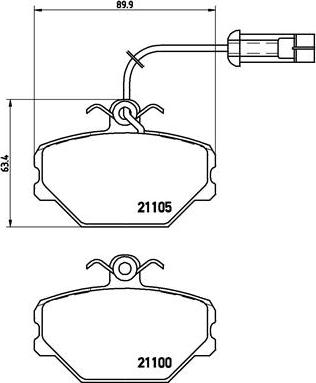 Brembo P 23 044 - Kit de plaquettes de frein, frein à disque cwaw.fr