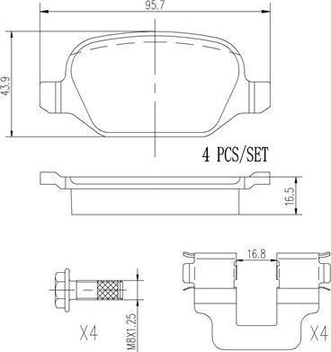 Brembo P23065N - Kit de plaquettes de frein, frein à disque cwaw.fr