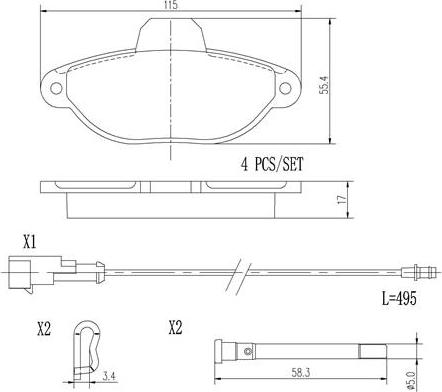 Brembo P23060N - Kit de plaquettes de frein, frein à disque cwaw.fr