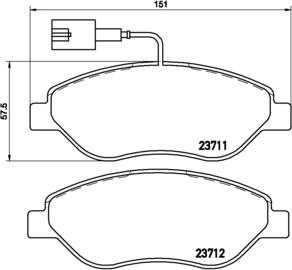 Brembo P 23 086 - Kit de plaquettes de frein, frein à disque cwaw.fr