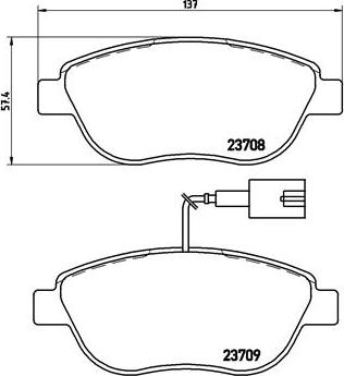 Brembo P23087 - Kit de plaquettes de frein, frein à disque cwaw.fr