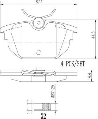 Brembo P23026N - Kit de plaquettes de frein, frein à disque cwaw.fr