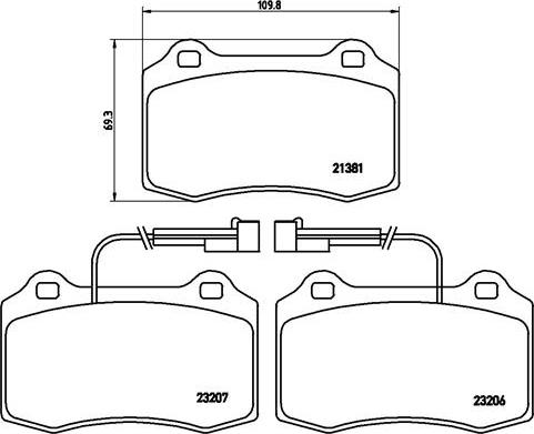 Brembo P 23 074 - Kit de plaquettes de frein, frein à disque cwaw.fr