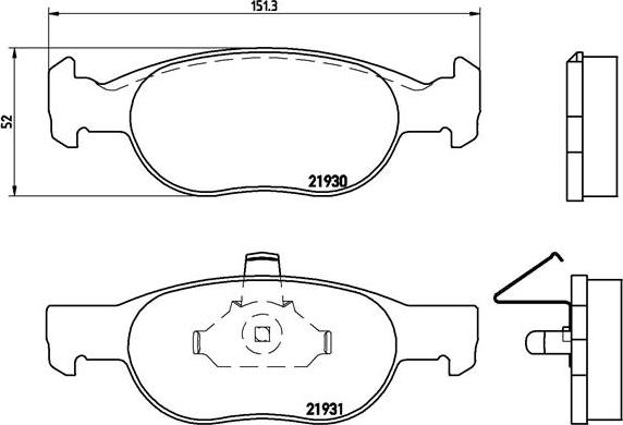 Brembo P 23 073 - Kit de plaquettes de frein, frein à disque cwaw.fr