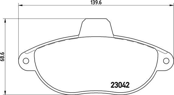 Brembo P 23 072 - Kit de plaquettes de frein, frein à disque cwaw.fr