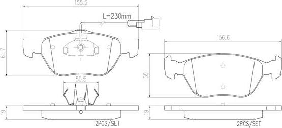 Brembo P23077N - Kit de plaquettes de frein, frein à disque cwaw.fr