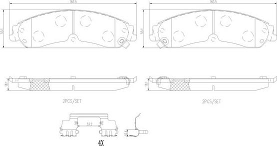 Brembo P23149N - Kit de plaquettes de frein, frein à disque cwaw.fr