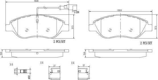 Brembo P23145N - Kit de plaquettes de frein, frein à disque cwaw.fr