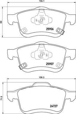 Brembo P 23 155 - Kit de plaquettes de frein, frein à disque cwaw.fr