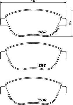 Brembo P 23 153 - Kit de plaquettes de frein, frein à disque cwaw.fr