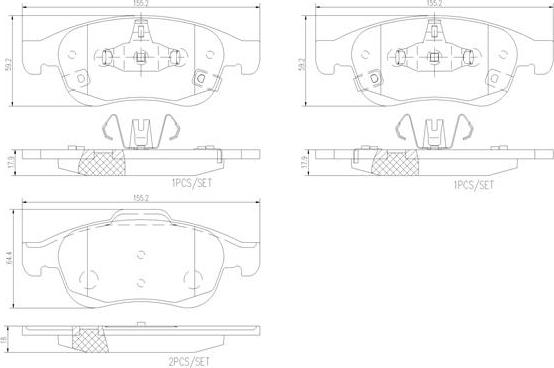 Brembo P23165N - Kit de plaquettes de frein, frein à disque cwaw.fr