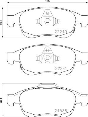 Brembo P 23 165X - Kit de plaquettes de frein, frein à disque cwaw.fr