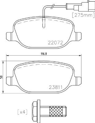 Brembo P 23 166 - Kit de plaquettes de frein, frein à disque cwaw.fr