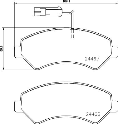 Brembo P 23 161 - Kit de plaquettes de frein, frein à disque cwaw.fr