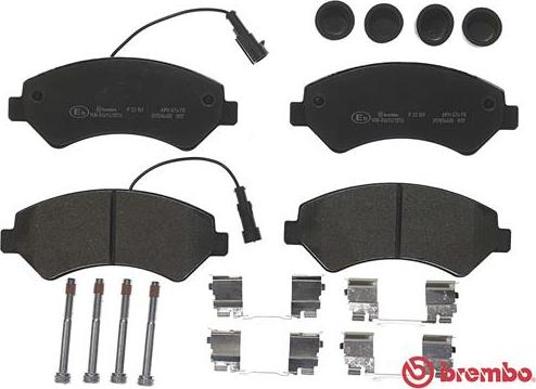 Brembo P 23 161 - Kit de plaquettes de frein, frein à disque cwaw.fr