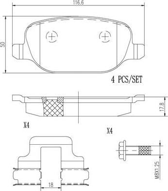 Brembo P23109N - Kit de plaquettes de frein, frein à disque cwaw.fr