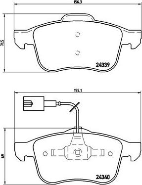 Brembo P 23 103 - Kit de plaquettes de frein, frein à disque cwaw.fr