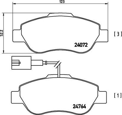 Brembo P 23 107 - Kit de plaquettes de frein, frein à disque cwaw.fr