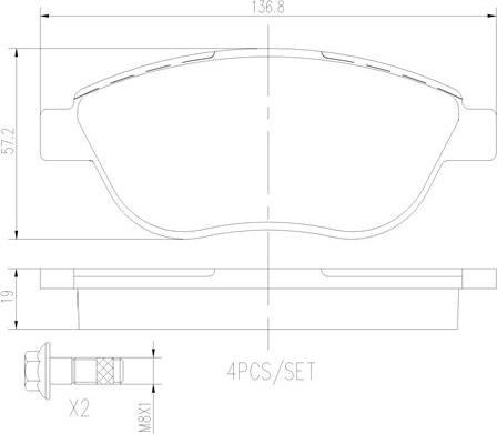 Brembo P23119N - Kit de plaquettes de frein, frein à disque cwaw.fr