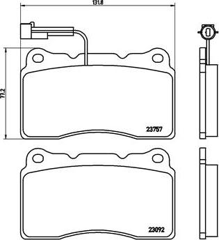 Brembo P 23 115X - Kit de plaquettes de frein, frein à disque cwaw.fr