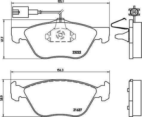 Brembo P 23 116 - Kit de plaquettes de frein, frein à disque cwaw.fr