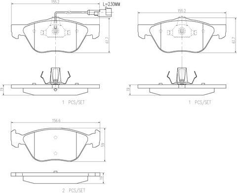 Brembo P23112N - Kit de plaquettes de frein, frein à disque cwaw.fr