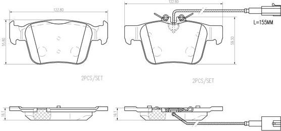 Brembo P23180N - Kit de plaquettes de frein, frein à disque cwaw.fr