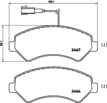 Brembo P 23 136 - Kit de plaquettes de frein, frein à disque cwaw.fr