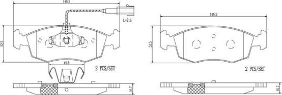 Brembo P23138N - Kit de plaquettes de frein, frein à disque cwaw.fr