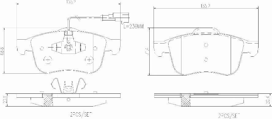 Brembo P23132N - Kit de plaquettes de frein, frein à disque cwaw.fr