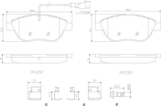 Brembo P23137N - Kit de plaquettes de frein, frein à disque cwaw.fr