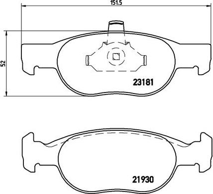 Brembo P 23 125 - Kit de plaquettes de frein, frein à disque cwaw.fr