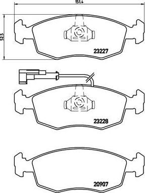 Brembo P 23 121 - Kit de plaquettes de frein, frein à disque cwaw.fr