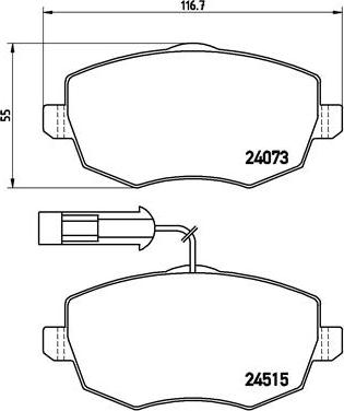 Brembo P 23 128 - Kit de plaquettes de frein, frein à disque cwaw.fr