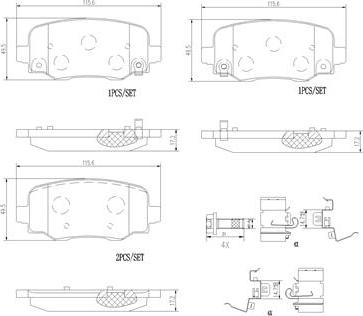 Brembo P23177N - Kit de plaquettes de frein, frein à disque cwaw.fr