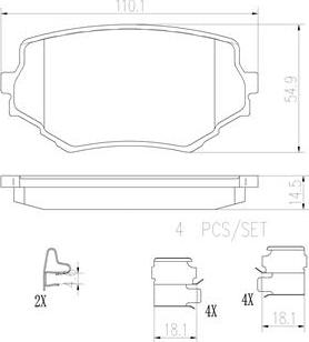 Brembo P79009N - Kit de plaquettes de frein, frein à disque cwaw.fr