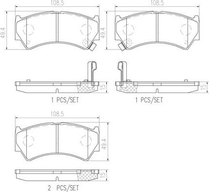 Brembo P79013N - Kit de plaquettes de frein, frein à disque cwaw.fr