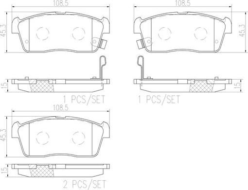 Brembo P79012N - Kit de plaquettes de frein, frein à disque cwaw.fr