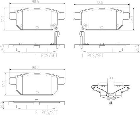 Brembo P79029N - Kit de plaquettes de frein, frein à disque cwaw.fr