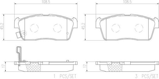 Brembo P79020N - Kit de plaquettes de frein, frein à disque cwaw.fr