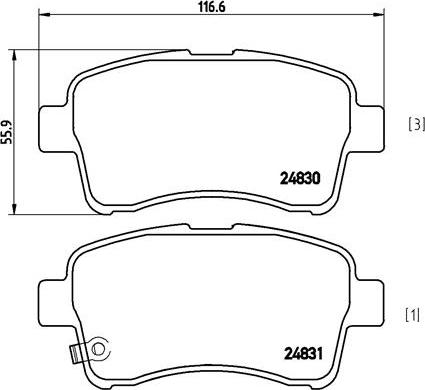 Brembo P 79 021 - Kit de plaquettes de frein, frein à disque cwaw.fr