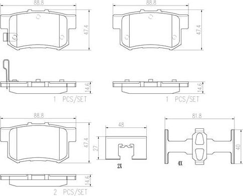 Brembo P79027N - Kit de plaquettes de frein, frein à disque cwaw.fr