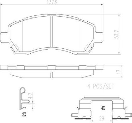 Brembo P78009N - Kit de plaquettes de frein, frein à disque cwaw.fr