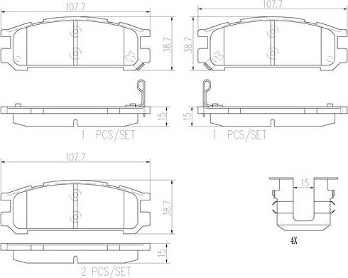 Brembo P78005N - Kit de plaquettes de frein, frein à disque cwaw.fr