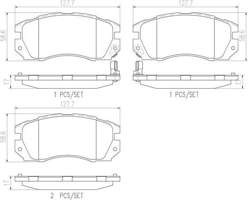 Brembo P78007N - Kit de plaquettes de frein, frein à disque cwaw.fr