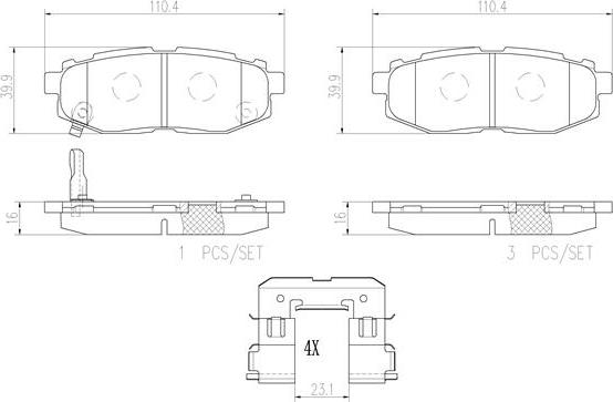 Brembo P78018N - Kit de plaquettes de frein, frein à disque cwaw.fr