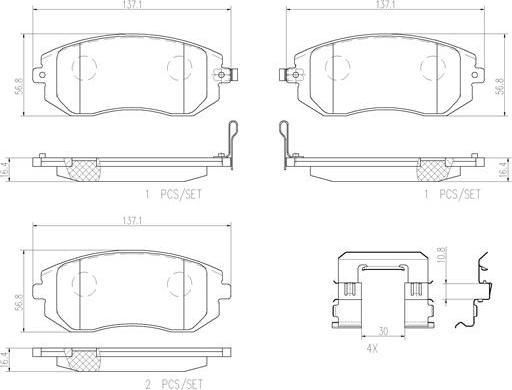 Brembo P78013N - Kit de plaquettes de frein, frein à disque cwaw.fr