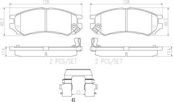 Brembo P73001N - Kit de plaquettes de frein, frein à disque cwaw.fr